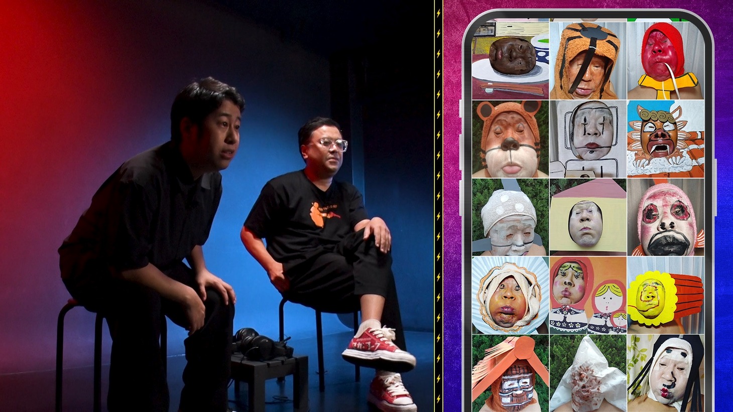 石塚英彦がキャラメイク画像を投稿しているInstagramが紹介される場面。(c)テレビ朝日