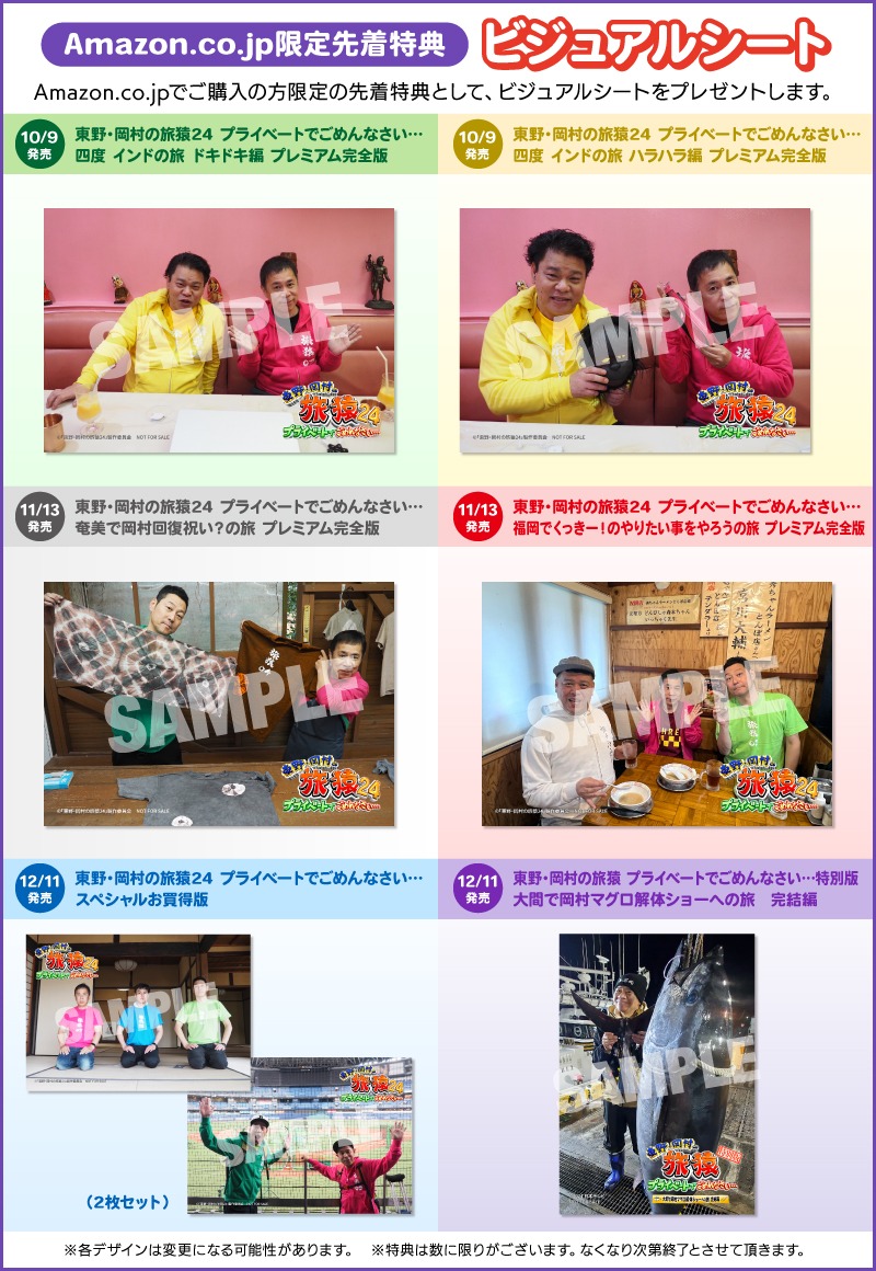 Amazon限定先着特典のビジュアルシートのイメージ。