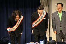 ガクテンソク国分寺市観光大使任命式の様子。