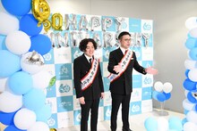 本当に今日の様子がテレビなどで流れるのか、疑問を浮かべるガクテンソク奥田（右）。