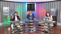 左から、とろサーモン久保田、アンガールズ田中、ヒコロヒー。(c)フジテレビ