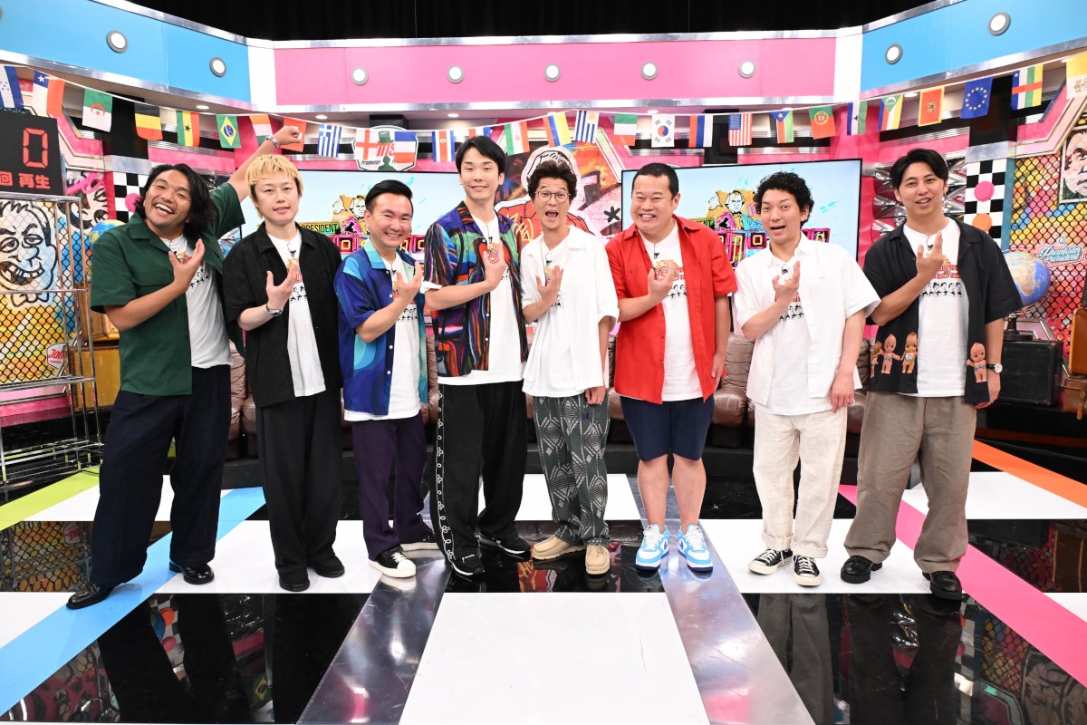 「ジョンソン」メンバーの（左から）見取り図、かまいたち、モグライダー、ニューヨーク。(c)TBS