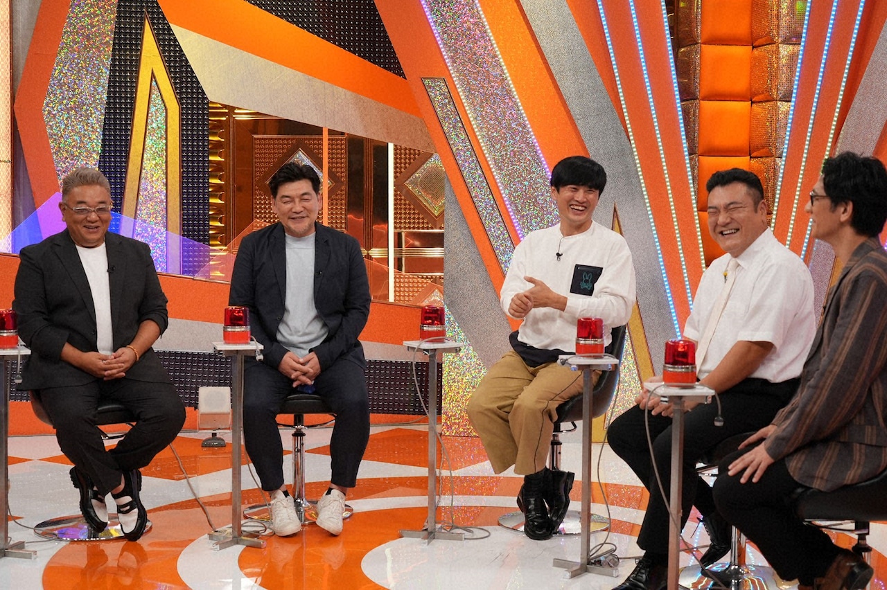 左から、サンドウィッチマン、劇団ひとり、アンタッチャブル。(c)テレビ朝日