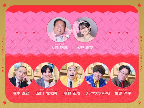 「ミステリーピューロランド -大鶴肥満 緋色のウェディング-」の出演者。