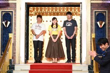 くりぃむしちゅー上田、水卜麻美アナウンサー、羽鳥慎一。(c)日本テレビ