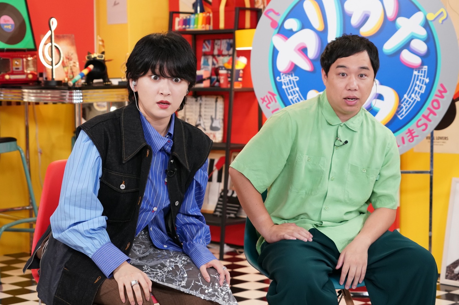 左から、ラランド・サーヤ、霜降り明星せいや。(c)中京テレビ