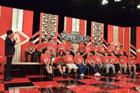 記者会見の様子。