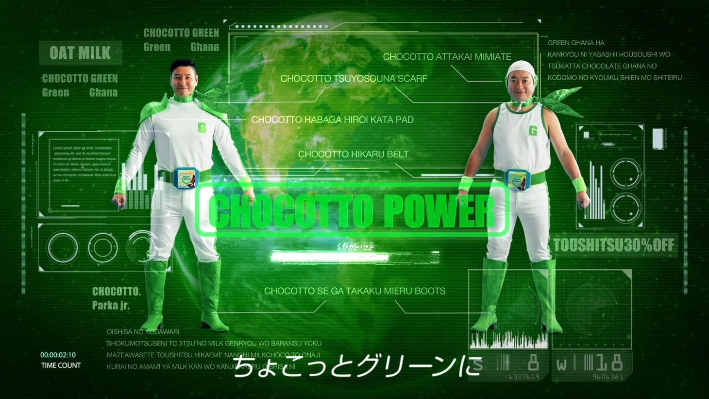 Web動画「ちょこっとヒーロー グリーングリーン」のワンシーン。