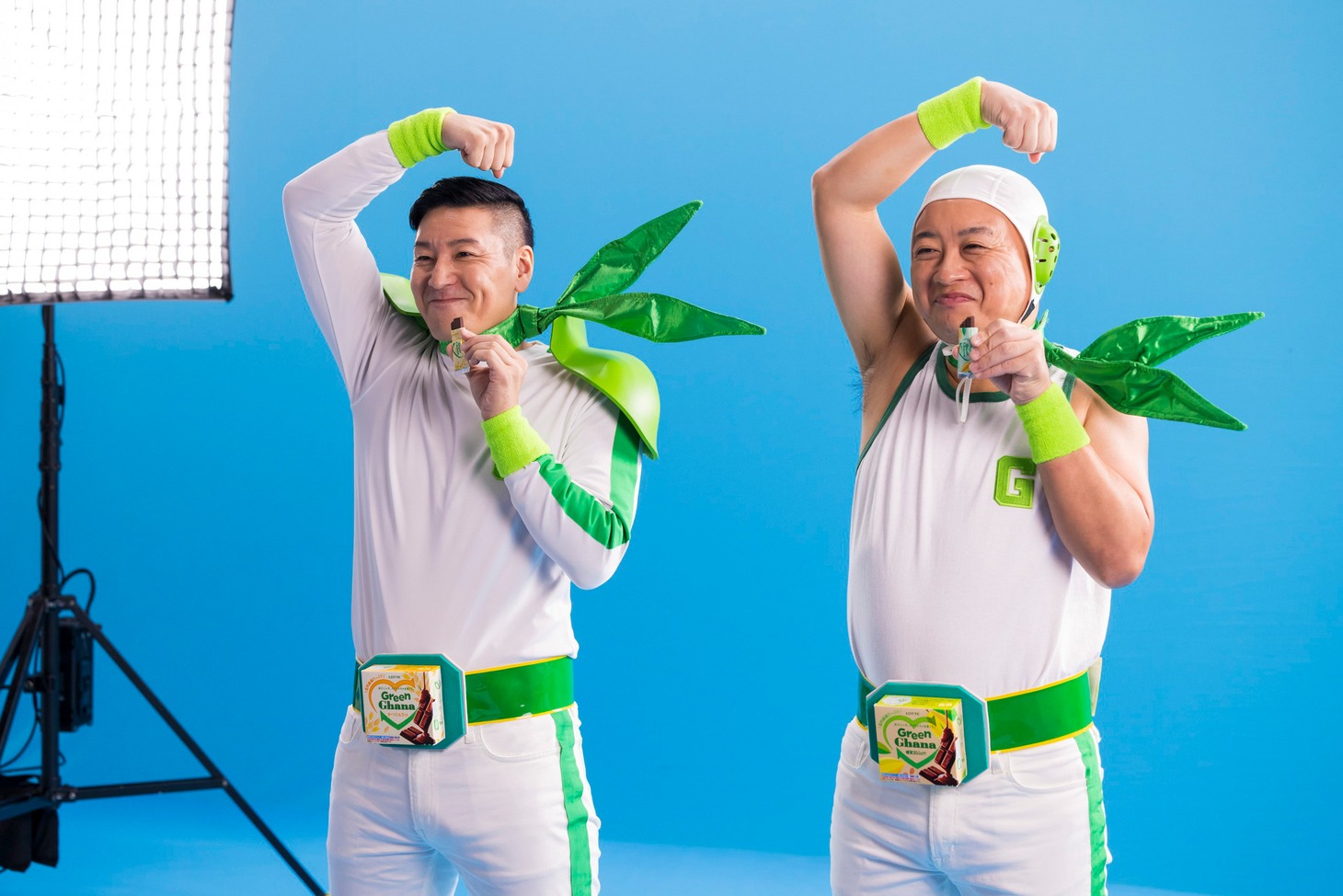 Web動画「ちょこっとヒーロー グリーングリーン」撮影中の様子。