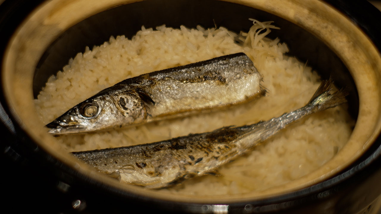 生姜とサンマのごはん