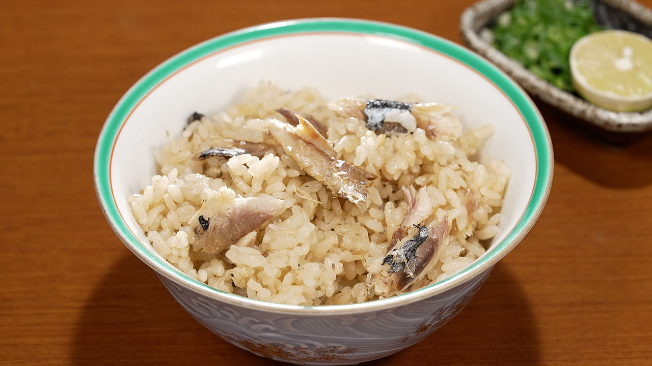生姜とサンマのごはん