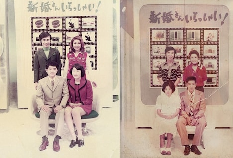 現在の“金婚さん”2組が、約50年前に「新婚さんいらっしゃい！」に出演した当時の写真。(c)ABCテレビ