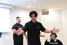 スパルタな「しんや流ラグビー」講座の中止を宣言するマヂカルラブリー・野田クリスタル。