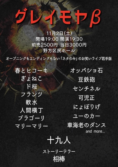 「グレイモヤβ」フライヤー