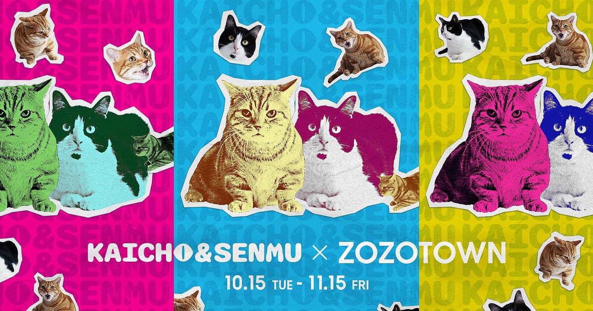 さらば青春の光の愛猫、会長＆専務がZOZOTOWNとコラボ - お笑いナタリー