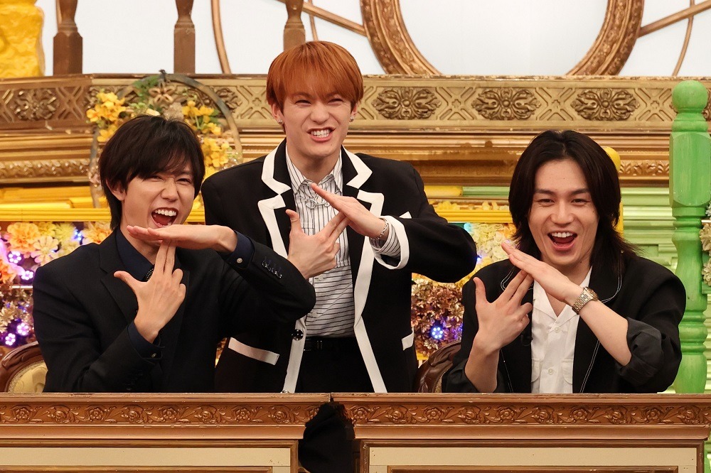 「今夜はナゾトレ 秋の京都ベスト30！」に出演する（左から）阿部亮平、松倉海斗、松田元太
