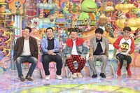 東野幸治持ち込み企画「アメトーーク！にハマってない芸人」に出演する（左から）東野幸治、インパルス堤下、ダイノジ大地、トータルテンボス大村、バイク川崎バイク