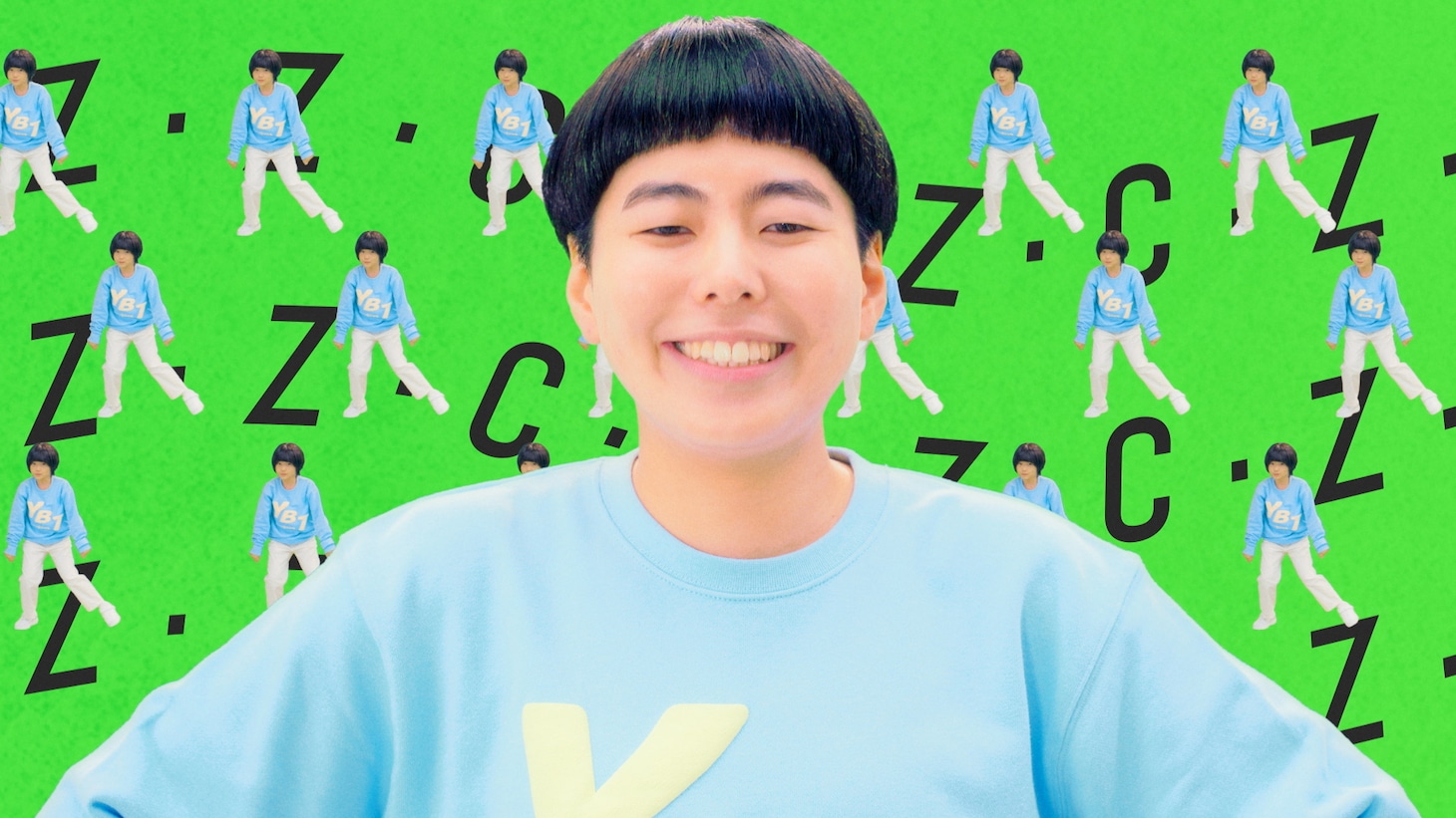 ヨネダ2000が出演したWeb動画「よんでん防災体操 ～YONDEN BOUSAI TAISOU～」のワンシーン