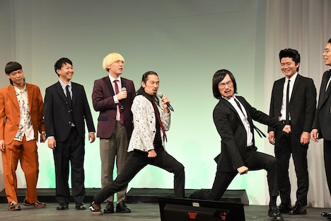 「嫌なイメージをつけるなー！」「つけるー！」と言い合うジョックロック福本と真空ジェシカ川北。真空ジェシカ・ガクはツッコまずに「おもろいっすね（笑）」