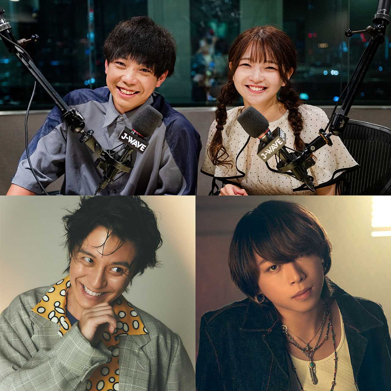 ナビゲーターの福留光帆＆ティモンディ前田と、コメント出演する 渋谷すばるとSOTA（BE:FIRST）