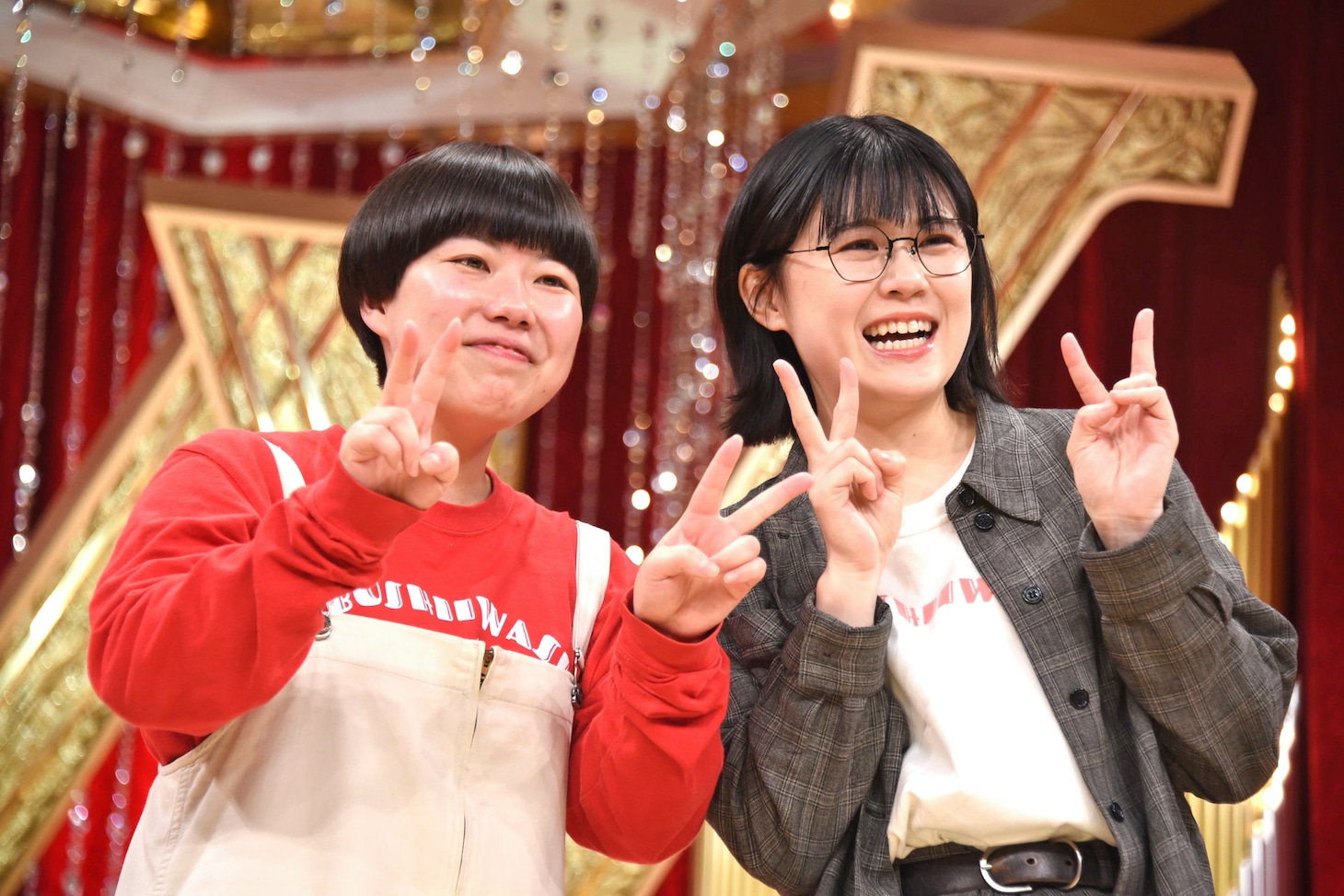 「女芸人No.1決定戦 THE W 2024」で優勝したにぼしいわし。左から香空にぼし、伽説いわし