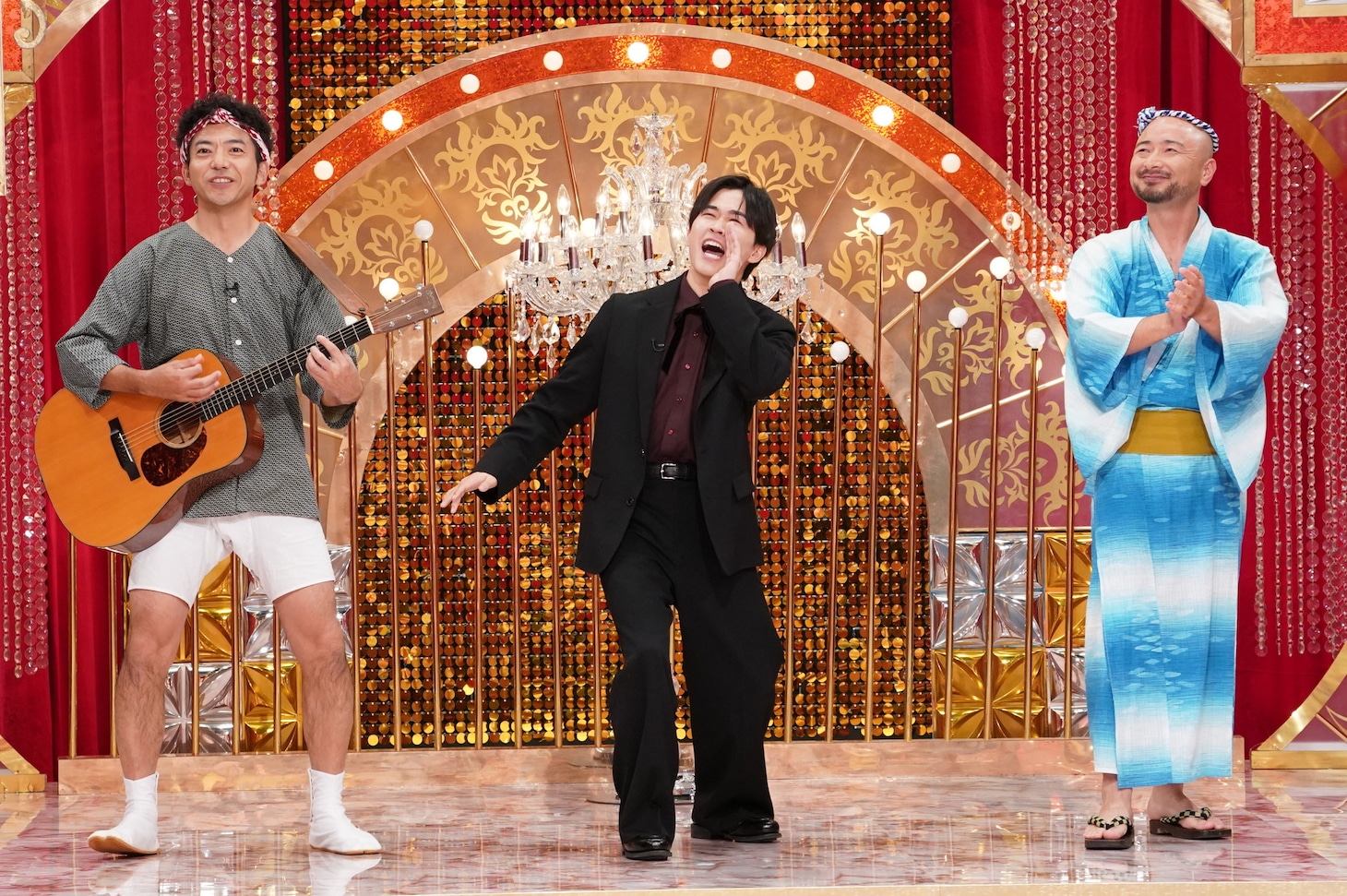 左からどぶろっく森、鈴木福、どぶろっく江口
