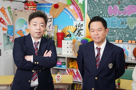 番組収録後、記者の囲み取材に応じたダイアン