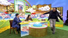 旅番組にまつわる大喜利に答える霜降り明星せいや、千原ジュニア、ロバート秋山