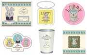 「ラッピーデパート」で販売されるアクリルスタンド、キーホルダー、ステッカー、タンブラーなどのイメージ