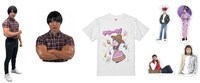 青木マッチョの「3Dフィギュア」や「3Dステッカー」、「田村保乃グランドスラムTシャツ」、「山添寛 仮装アクリルスタンド」などのイメージ