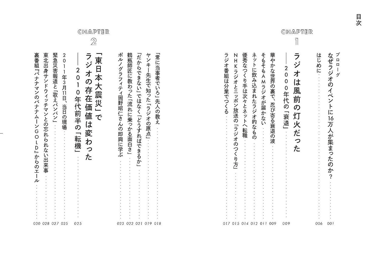 「今、ラジオ全盛期。 静かな熱狂を生むコンテンツ戦略」目次