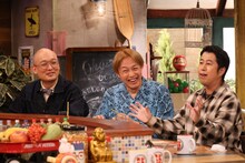 左からみなみかわ、お見送り芸人しんいち、ウエストランド井口