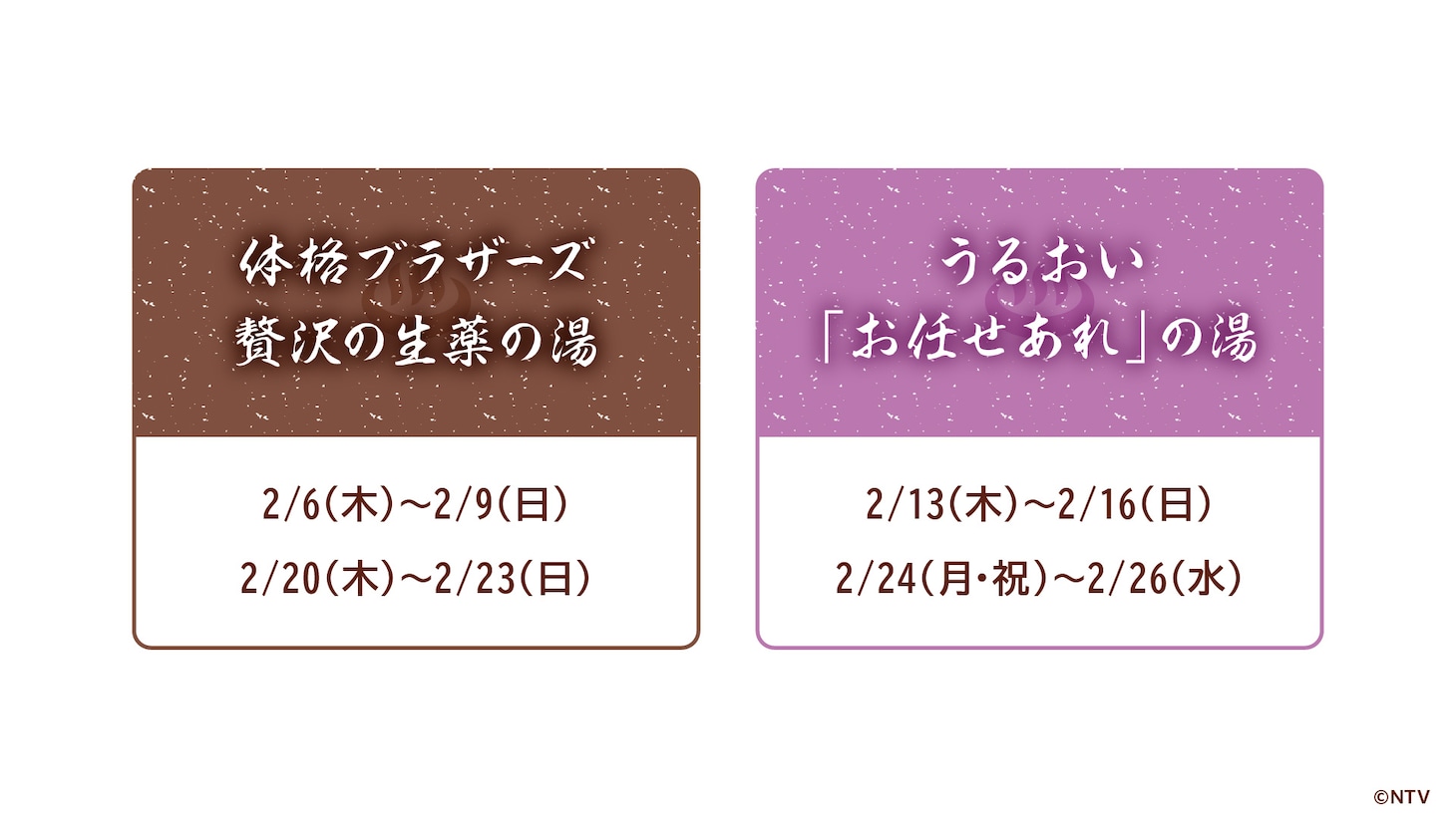 体格ブラザーズをイメージした風呂の期間