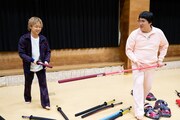 スポーツチャンバラに挑戦する立花慎之介とマヂカルラブリー村上