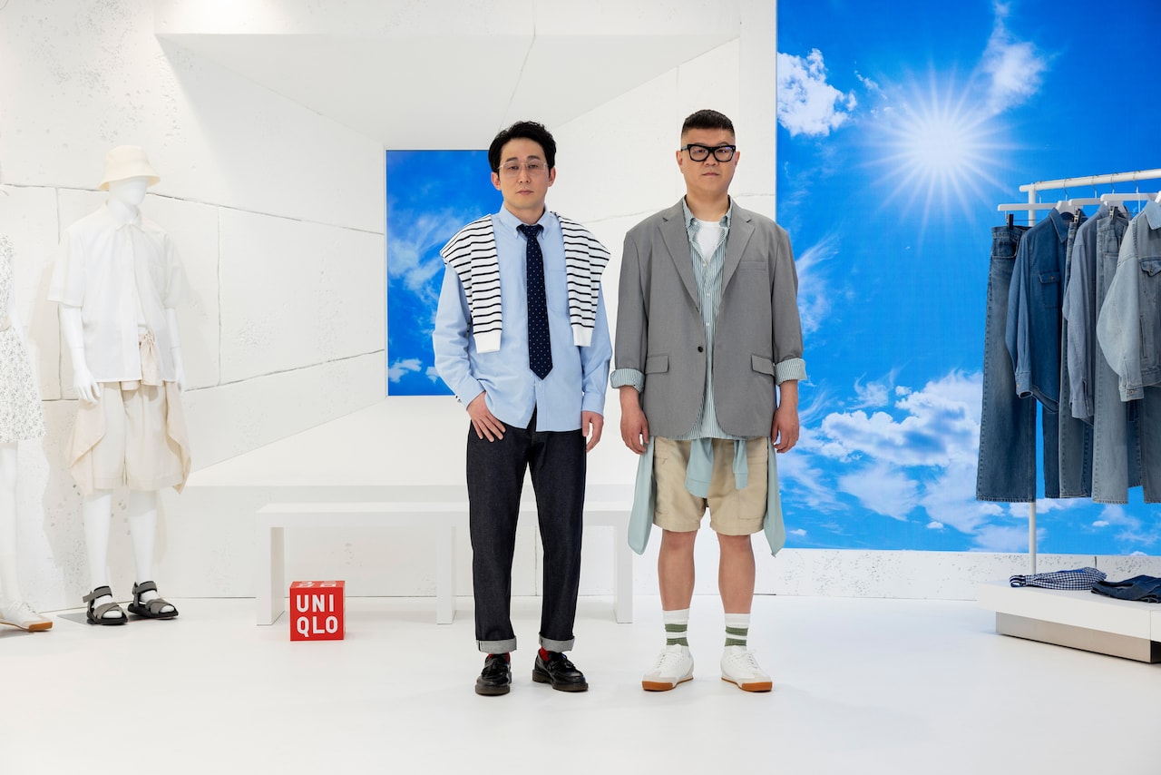 シソンヌがユニクロ展示会に来場　店員・長谷川の説明に義彦おじさん前のめり