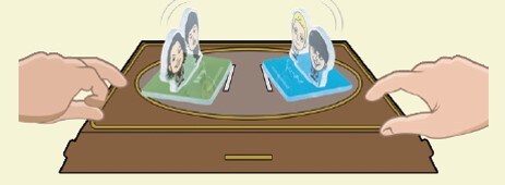 アクリルスタンドタイプは紙相撲のように遊べる