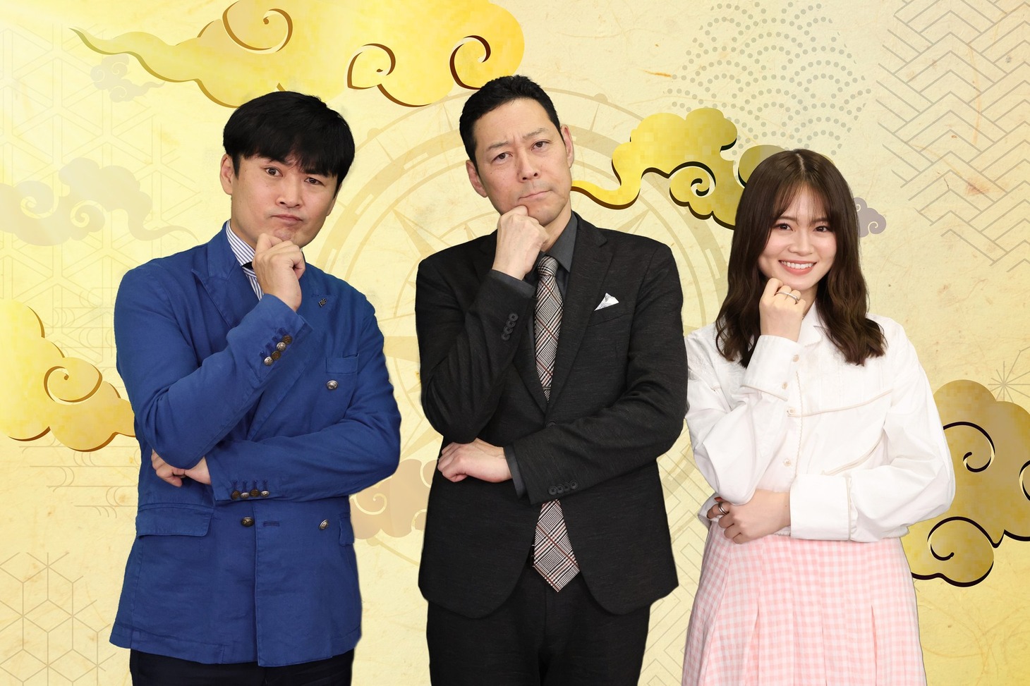 「歴史ミステリーVS超能力」に出演する（左から）劇団ひとり、東野幸治、山崎怜奈