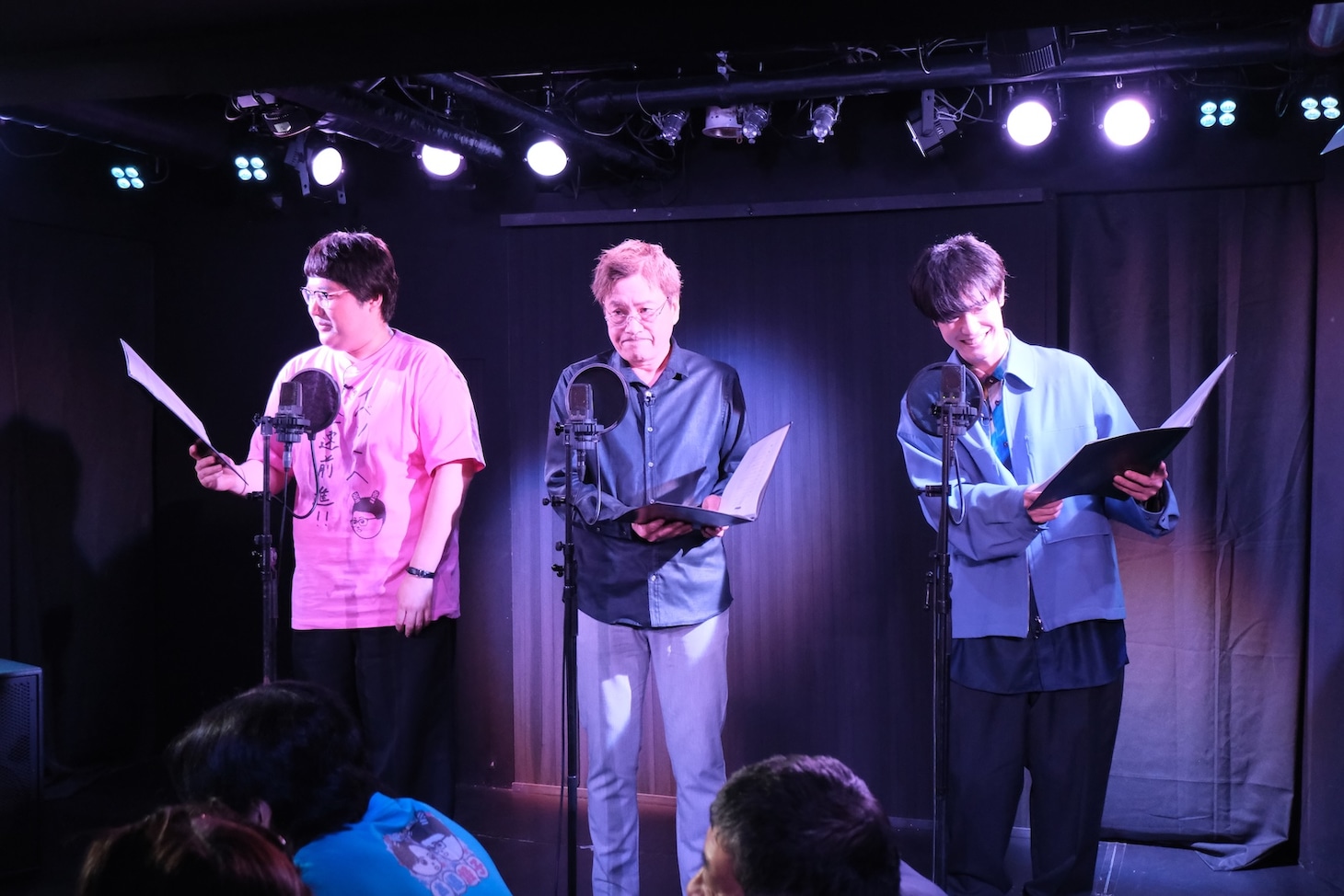 左から、マヂカルラブリー村上、平田広明、大塚剛央