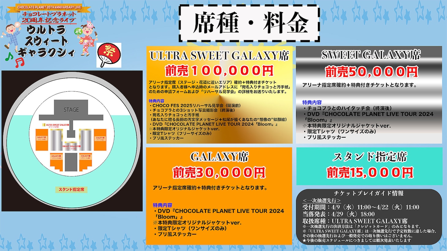 「ULTRA SWEET GALAXY」の座席・料金表