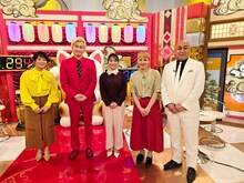 「カネレーザー」に出演する（左から）久保田直子（テレビ朝日アナウンサー）、カズレーザー、磯山さやか、丸山桂里奈、錦鯉・長谷川