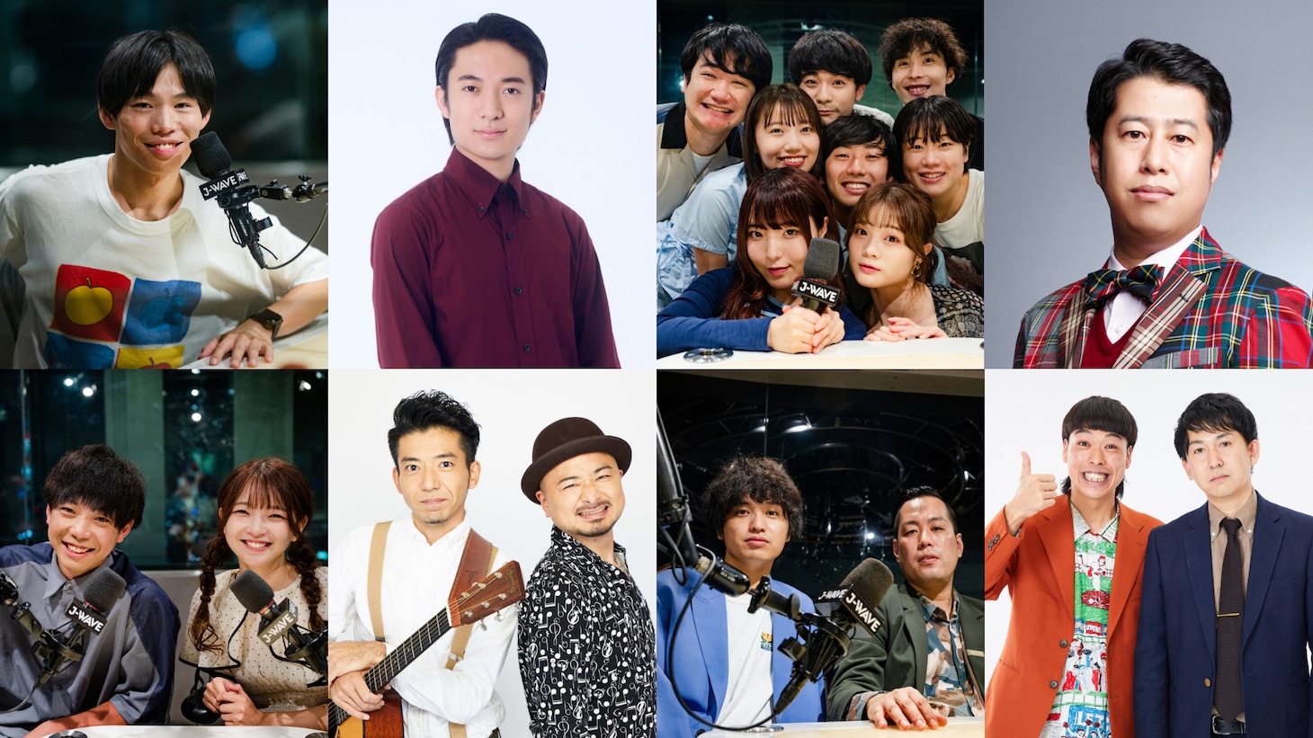 上段左からかが屋・加賀、友田オレ、ダウ90000、ウエストランド井口。下段左からティモンディ前田、どぶろっく、エバース、バッテリィズ