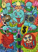 「ゆるい雰囲気を醸し出す異形の者」を描くピストジャムのアート展