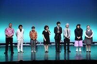 「マツクランジャタイ～あぁ再演続編だぞぅ～」出演メンバー。左からしゃばぞう、ランジャタイ伊藤、カントリーズ福田純一、あぁ～しらき、三福エンターテイメント、マツモトクラブ、ランジャタイ国崎、もじゃ