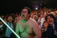 舞台挨拶に登壇した春とヒコーキと「怪獣ヤロウ！」監督の八木順一朗