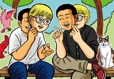 2025年5月～2026年4月まで使用した「今月のお笑い」ヘッダー画像（イラスト：清野とおる）