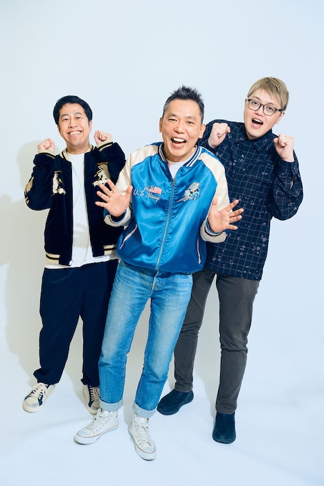 ウエストランド井口、爆笑問題・太田、作家飯塚（撮影：玉井美世子）