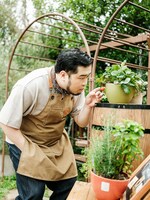 撮影中、いちごを見つけた令和ロマン・ケムリ