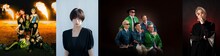 左からHANA、池田エライザ、RIP SLYME、リンダカラー∞Den