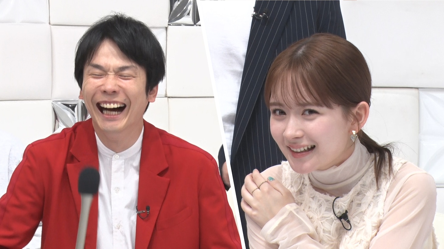 左から、かまいたち濱家、畑芽育
