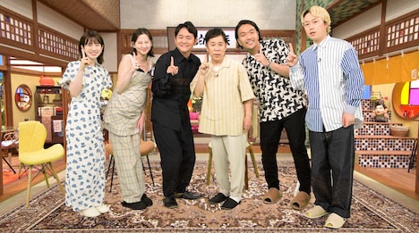 （左から）弘中綾香アナ、河北麻友子、千鳥ノブ、ナインティナイン岡村、見取り図